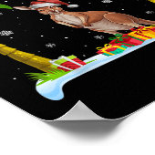 Kangoeroe Santa Hat Palm Tree Beach Xmas Pajama Poster (Hoek)