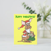 Kangoeroe Santa, Hoppy Christmas Feestdagenkaart (Staand voorkant)