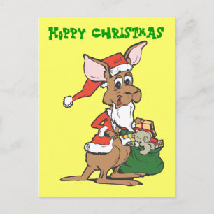 Kangoeroe Santa, Hoppy Christmas Feestdagenkaart