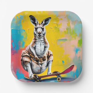 Kangoeroe-schaats Papieren Bordje