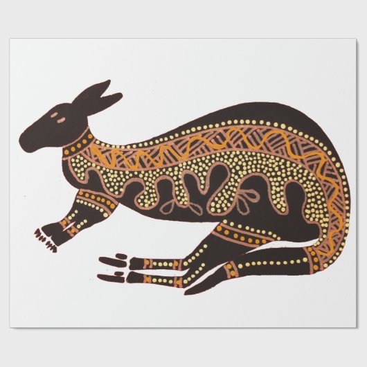 Kangoeroe Single op wit inpakpapier (Vlak)