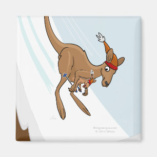 Kangoeroe Ski Jump Magnet