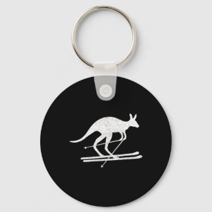 Kangoeroe Skiën Pret Wintersporten Australië Reize Sleutelhanger
