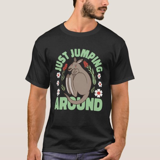 Kangoeroe springt gewoon rond t-shirt (Voorkant)