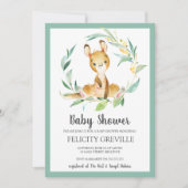 Kangoeroe Struik Baby | Baby douche uitnodigingen (Voorkant)