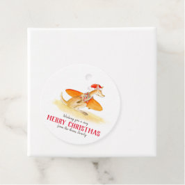 Kangoeroe surfen cute waterverf Kerstmis Bedankjes Labels