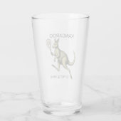 Kangoeroe Tennisspeler-Grappige Dierenkunst Glas (Achterkant)