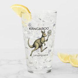 Kangoeroe Tennisspeler-Grappige Dierenkunst Glas
