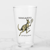 Kangoeroe Tennisspeler-Grappige Dierenkunst Glas (Voorkant)