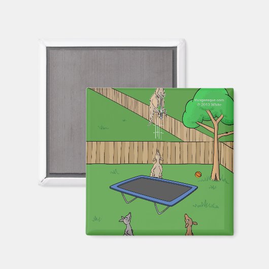 Kangoeroe Trampoline Bounce Magnet (Voorkant / Achterkant)