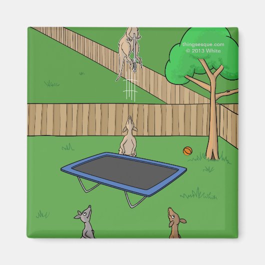 Kangoeroe Trampoline Bounce Magnet (Voorkant)