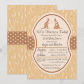 Kangoeroe Unisex Baby shower Invitation Boy of Gir Kaart (Voorkant / Achterkant)