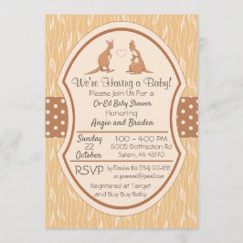 Kangoeroe Unisex Baby shower Invitation Boy of Gir Kaart