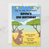 Kangoeroe Verjaardag Uitnodiging (Voorkant)