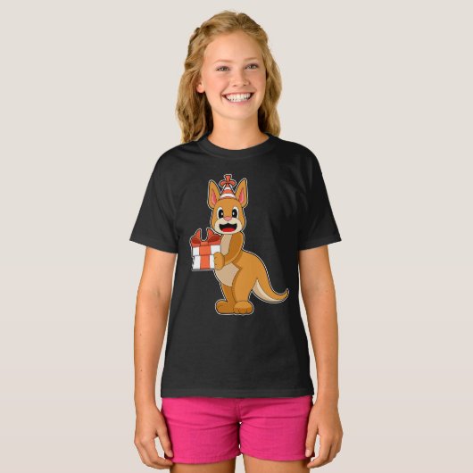 Kangoeroe verjaardagsfeest pet t-shirt (Voorkant volledig)