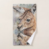 Kangoeroe Waterverf Kunst Bad Handdoek (Handdoek)