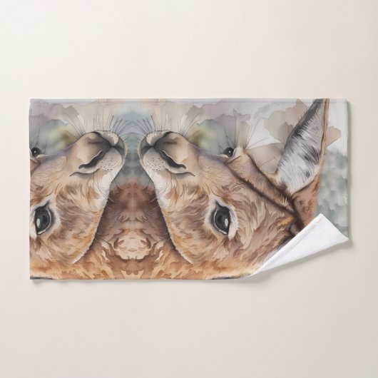 Kangoeroe Waterverf Kunst Bad Handdoek (Handdoek)