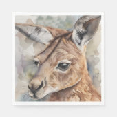 Kangoeroe Waterverf Kunst Servet (Voorkant)