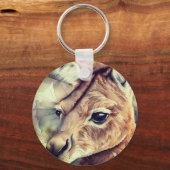 Kangoeroe Waterverf Kunst Sleutelhanger (Achterkant)