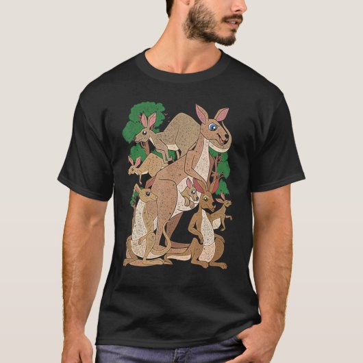 Kangoeroes Australië Dier Bomen Aussie Kangoeroe T-shirt (Voorkant)