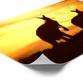 kangoeroes bij zonsondergang poster (Hoek)
