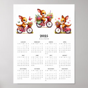 Kangoeroes op fietsen 2025 Muurkalender Poster