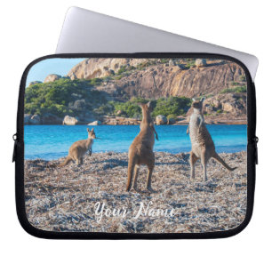 Kangoeroes op het strand Australië Foto Laptop Sleeve