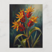 Kangoeroes poot bloemen briefkaart (Voorkant)