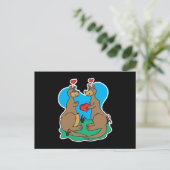 kangoeroes verliefd briefkaart (Staand voorkant)