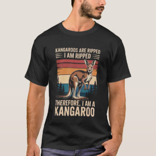 Kangoeroes zijn Gescheurde Dier Australië Vlag Vin T-shirt