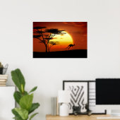 kangoroe bij zonsondergang poster (Thuiskantoor)