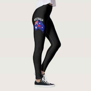 Kangroo Blue & Red Australian Flag voor vrouwen Leggings