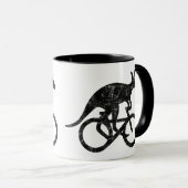 Känguru fährt Fahrrad lustig Motivation Australien Mok (Voorkant rechts)