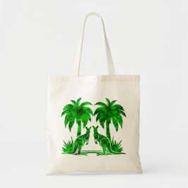 Kängurus unter Palmen in Australien Tote Bag