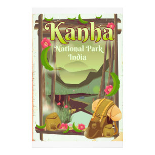 Kanha Nationaal Park India Foto Afdruk