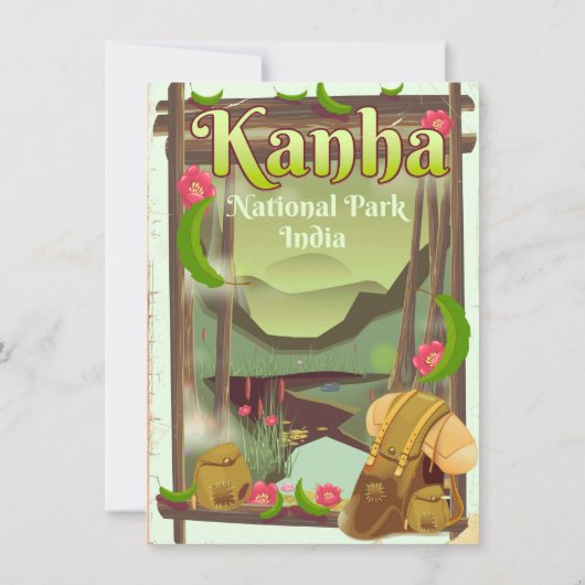 Kanha Nationaal Park India Kaart (Achterkant)