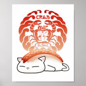 Kani Crab Sushi Cat Poster (Voorkant)