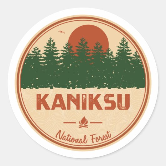 Kaniksu National Forest Ronde Sticker (Voorkant)