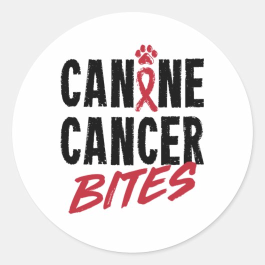 Kaninenkanker Bites Dog Carcinoma Bewustheid Ronde Sticker (Voorkant)
