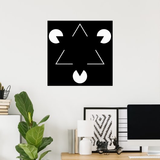 Kanizsa triangle poster (Thuiskantoor)