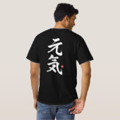 kanji - 元 気 , energie - t-shirt (Achterkant volledig)