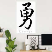 Kanji Art-Courage Poster (Thuiskantoor)