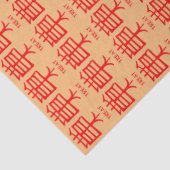 Kanji Behandel rood bruin tissuepapier (Detail)