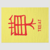 Kanji Behandel rood geel tissuepapier (Voorkant)