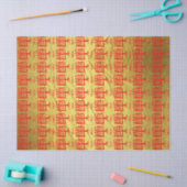 Kanji Behandel rood goud ader tissuepapier (Craft)