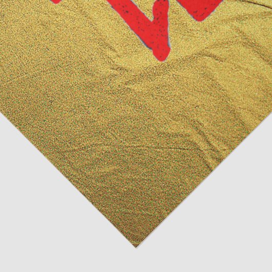 Kanji Behandel rood goud ader tissuepapier (Detail)