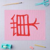 Kanji Behandel rood roze tissuepapier (Craft)
