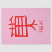 Kanji Behandel rood roze tissuepapier (Voorkant)