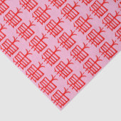 Kanji Behandel rood roze tissuepapier (Detail)
