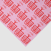 Kanji Behandel rood roze tissuepapier (Detail)